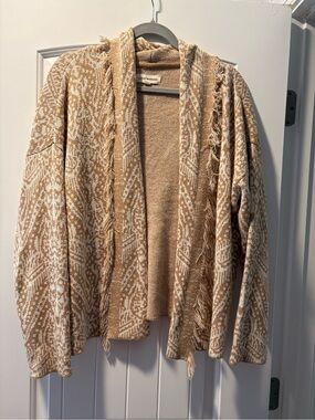 Lucky Brand Sweater Women’s Large, Southwestern Boho Fringe Cardigan